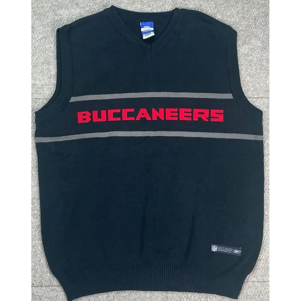 Reebok NFL Team Apparel Vintage Tampa Bay Buccaneers Sweater Vest Size Large - Picture 1 of 12